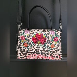 NWT Ed Hardy Cheetah Print Crossbody Mini Bag